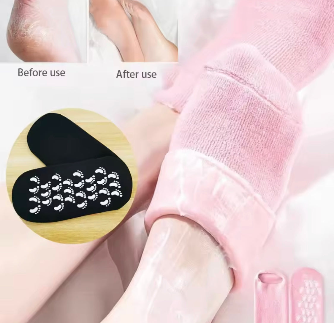 Foot Spa Gel Moisturising Anti Cracked Socks, Feet Care Protector, Full Length Silicone Foot Protector, Reusable Pedicure Silicone Sock Foot Spa Gel Moisturising Anti Cracked Socks, Feet Care Protector, Full Length Silicone Foot Protector, Reusable Pedicure Silicone Sock